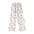 thumbnail image 3 of Valentines Day Fluffy Flannel Pajama Pants Women Heart Print Winter Fuzzy Plush Sleep Pants Elastic Waist Comfy Sleepwear, 3 of 3