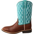 thumbnail image 2 of Twisted X Kids Top Hand Boot, Western Style Boots for Children, Distressed Saddle & Teal, 12.5 M, 2 of 7
