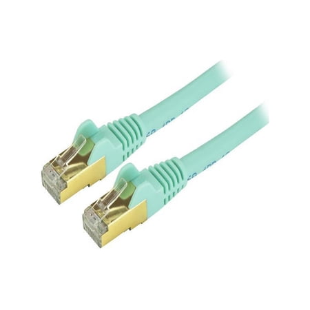 UPC: 0065030871686 | StarTech C6ASPAT7AQ StarTech.com Cat6a Shielded Patch Cable – 7 ft. – Aqua – Snagless RJ45 Cable – Ethernet Cord – Cat 6a Cable
