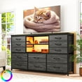 thumbnail image 5 of EnHomee Dresser TV Stand for 55'' TV Dresser for Bedroom with LED Lights&12 Fabric Drawers for Living Room, 5 of 7