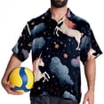 thumbnail image 4 of Starry Unicorn Men's Short Sleeve Poplin Shirt with Spread Collar Tops, Casual Printed Button Down, Summer Beach Shirt for Men - Unisex, Stylish Men's Shirts, 4 of 6
