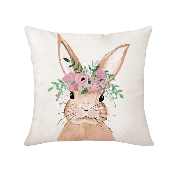 Fasiaou Colorful Easter Rabbit Print Pillow Cases for Decorative Couch Cushions and Seasonal Home Living Room Updates,D