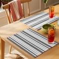 thumbnail image 4 of Grey Stripes Placemats Set of 6 Modern Minimalist Horizontal Ombre Lines Place Mats Indoor Wipeable Table Mats Washable Cloth Dining Table Placemats for Kitchen Holiday Party Home Decor 13x19 Inch, 4 of 9