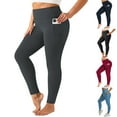 thumbnail image 5 of qucoqpe Women Plus Size High Waisted Athletic Yaga Pants Womens Solid Stretch Cozy Leggings Cosual Comfortable Running Lounge Pants with Pockets, 5 of 5