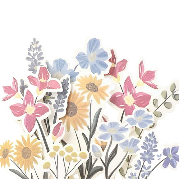 LanSuare Bloomy Flowers Desk Calendar 2026, 8" x 3"Creative Flower Desk Calendar with Wooden Base, Mini Standing Flip Decorative Flower Calendar for Home Office