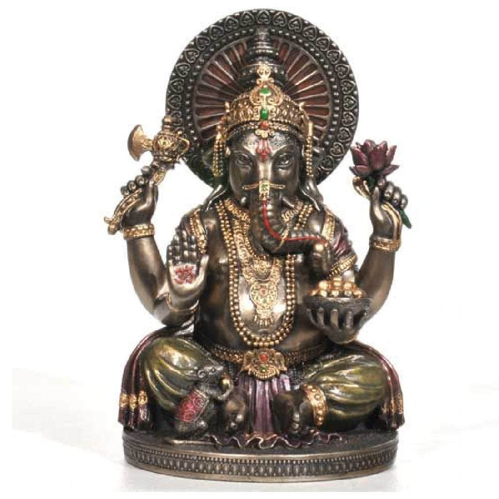 Cold Cast Bronze Colored 7.5 Inch Standing Ganesh Statue Figurine