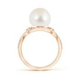 thumbnail image 2 of ANGARA Freshwater Cultured Pearl and Diamond Infinity Ring in 14K Rose Gold for Women | June Birthstone, Birthday, Anniversary, Jewelry Gift for Women | Pearl Ring, 2 of 9