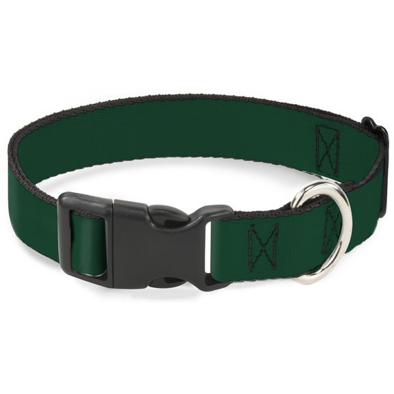 Buckle-Down Pet Collar, Dog Collar Plastic Buckle, Hunter Green, 7 to 8.5 Inches 0.5 Inch Wide