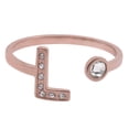 thumbnail image 1 of Anillo de Mujer Inicial Letra LuckyLy, Oro Rosa 18k y Zirconia Cúbica, Modelo Layla rosa UNITALLA, 1 of 6