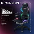 thumbnail image 2 of Dowinx Gaming Chair with RGB LED Lights, Ergonomic Game Chair with Footrest Massage Lumbar Support, Computer Gamer Chair for Adults Teens, Black, 2 of 7