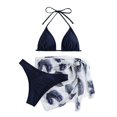 thumbnail image 4 of YDLCAFD Easter Women's 3 Piece Textured High Cut Triangle Bikini Swimsuit With Cover Up, 4 of 4