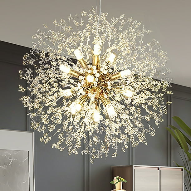 12 Light 9 Large Modern Chandeliers Led Firework Pendant Lighting 21 6inch 19 7inch Dandelions Crystal Ceiling Fixtures For Dining Room Bedroom Bathroom Kitchen Com 9 Light Large Modern Chandeliers Led, How To Pack A Large Chandelier