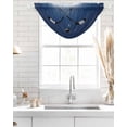 thumbnail image 4 of Navy Blue Ice Hockey Waterfall Valances for Windows, Winter Sports Ball Games Ombre Kitchen Sheer Valance Curtains, Rod Pocket Elegant Swag Valances for Living Room Bedroom, 47.2"x38.5", 2 Panel, 4 of 8