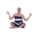 thumbnail image 3 of Premium Luxury Cabana Striped Velour Resort Beach Towel - Navy Blue, 3 of 8