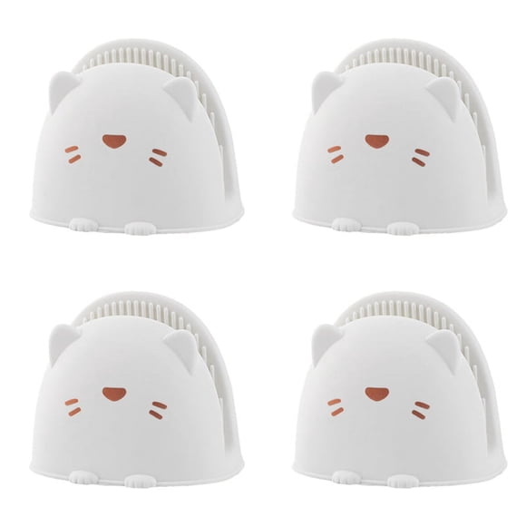 4PCS Heat Resistan Silicone Oven Mitts Cooking Gloves Non Slip Oven Gloves Cute Cattoon Shape Insulated Baking Gloves B