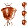 Monarch 3 ft. Pure Copper Hammered Cup Rain Chain Extension