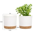 thumbnail image 5 of QCQHDU 2 Pack Plant Pot, 5 in White Plastic Indoor Planter with Drainage Holes And Removable Base, 5 of 7