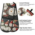 thumbnail image 2 of Yayeee Double Oven Mitt Kitchen Heat Resistant Baking 35" x7" Quilted Glove, Red Snowmen, 2 of 6