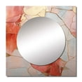 thumbnail image 2 of Designart "Peachy Gilded Simplistic Ceramics" abstract spirals Square Mirror For Wall Decor - Large Coral Square Printed Wall Mirror Art - Square Modern Mirror - Wall Mounted Square Large Mirror, 2 of 5