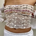 thumbnail image 4 of Hauts Tube Sans Bretelles en Dentelle Transparente pour Femmes, Bandeau d'Été Sans Manches, 4 of 5