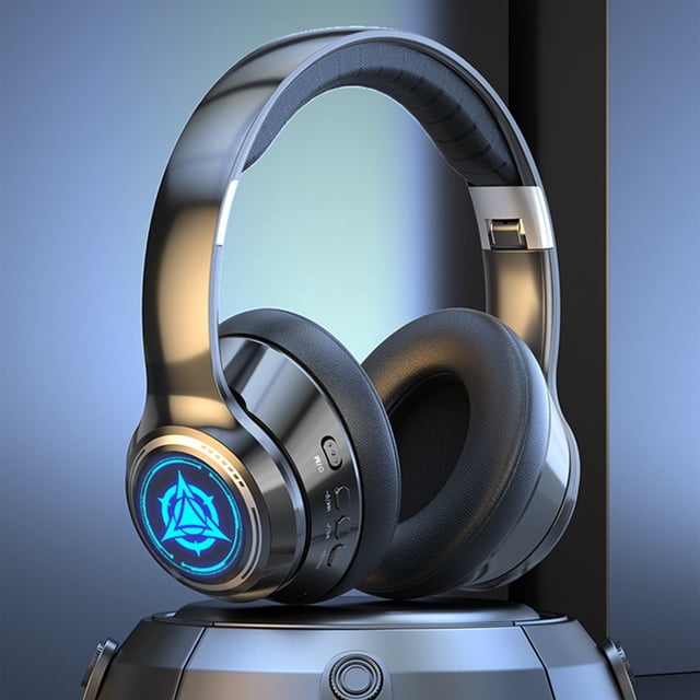 Auriculares Bluetooth 5.2 para deportes electrónicos con baja latencia, cómodos de usar, 20 horas de uso, plegables, con micrófono, de plástico.