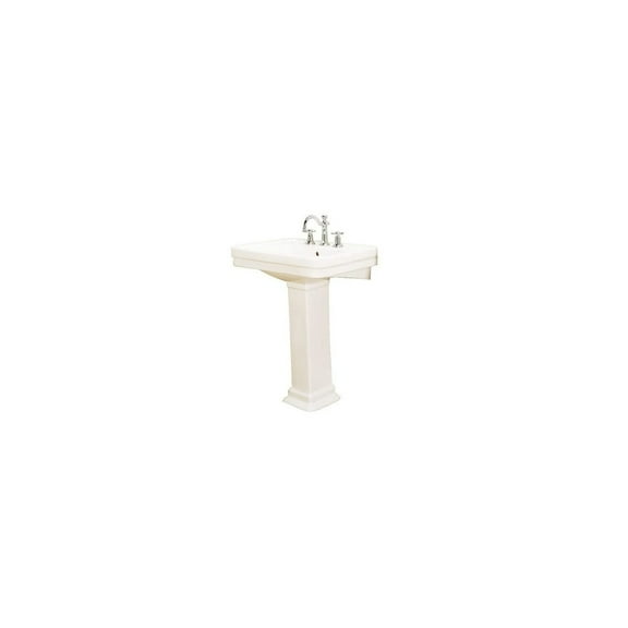 22 Inch Pedestal Sink - Hollywood Regency Bathroom Lavatory - Vitreous China Sink with Hardware