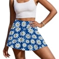 thumbnail image 2 of Xoenoiee Blue Daisy Flower Print Womens Pleated Tennis Skirts with Pocket Shorts High Waisted Skorts Lightweight Golf Skirt Flowy Athletic Skort, L, 2 of 6