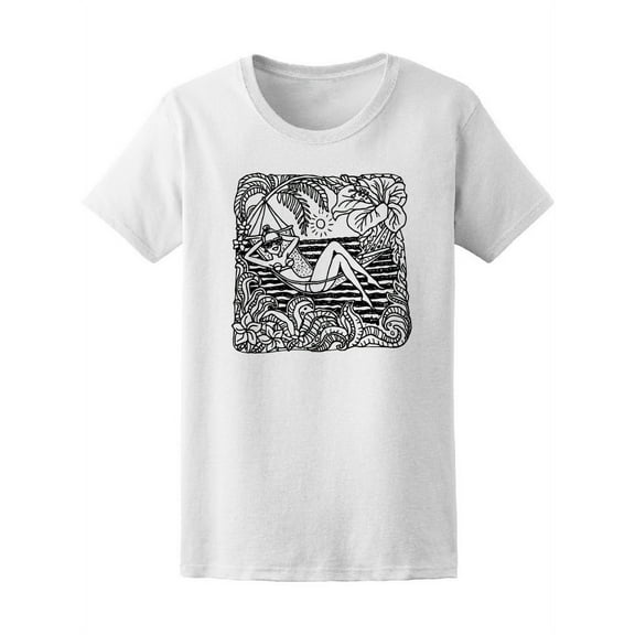 Landscape With Lady In Hammock T-Shirt Women -Image by Shutterstock, Female x-Large