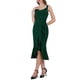 thumbnail image 2 of Vestido midi de cola de pez sin mangas con escote corazón elegante y con volantes para mujer Inspire Chic 2XL verde, 2 of 4