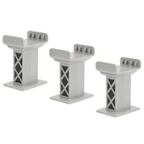 LOLIPPYY 3Pack Decorative Bridge Pier Toy Support for Train Tracks Grey Plastic