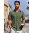 thumbnail image 2 of COOFANDY Mens Short Sleeve Dress Shirts Casual Untucked Shirt Summer Button Down Shirts, 2 of 6