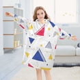 thumbnail image 5 of FORMRS Wearable Blanket Hoodie with Sleeves for Kids Cozy Flannel Sweatshirt, Simple Triangles, 5 of 7