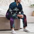 thumbnail image 7 of Naloa Punk Style Blue Haired Skull Men’s Pajamas Set - Long Sleeve Button Down Sleep Shirt and Pajama Bottoms Sleepwear Set-XX-Large, 7 of 7