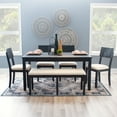 thumbnail image 2 of Linon Jamil 6-Piece Dining Set, Dark Charcoal, 2 of 20