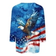 thumbnail image 4 of FAVIPT Womens American Flag Shirt Casual Loose Summer 2025 Shirts 4th of July Stars and Stripes Print Tees 3/4 Sleeve Round Neck Shirts Multicolor,L, 4 of 5