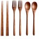 thumbnail image 1 of 6 Pcs 1 Set Exquisite Kitchen Utensils Reusable Silverware Set Forks (Brown), 1 of 3