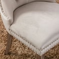 thumbnail image 6 of Glavbiku Modern High End Tufted Dining Chair Set of 2,Dining Room Velvet Chairs with Rivets,Beige, 6 of 13