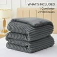 thumbnail image 6 of Fleece Queen Comforter Set -Super Soft & Warm Fluffy Grey Bedding, Luxury Fuzzy Heavy Bed Set for Winter with 2 Pillow Cases, 6 of 6