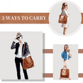 thumbnail image 2 of LEZMORE Women Leather Handbag Shoulder Crossbody Bag Tote Satchel Handbag for Christmas Gifts, Brick Red, 2 of 10
