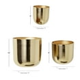 thumbnail image 4 of DecMode 9", 7", 6"H Round Gold Metal Floating Wall Planter (3 Count), 4 of 12