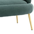 thumbnail image 6 of Accent Chair, Modern Fabric Upholstered Tufted Armchair with Curved Back and Golden Metal Legs, Elegant Swan Leisure Sofa Chairs Vanity Chair, Living Room Sofa for Bedroom Office, Emerald, 6 of 7