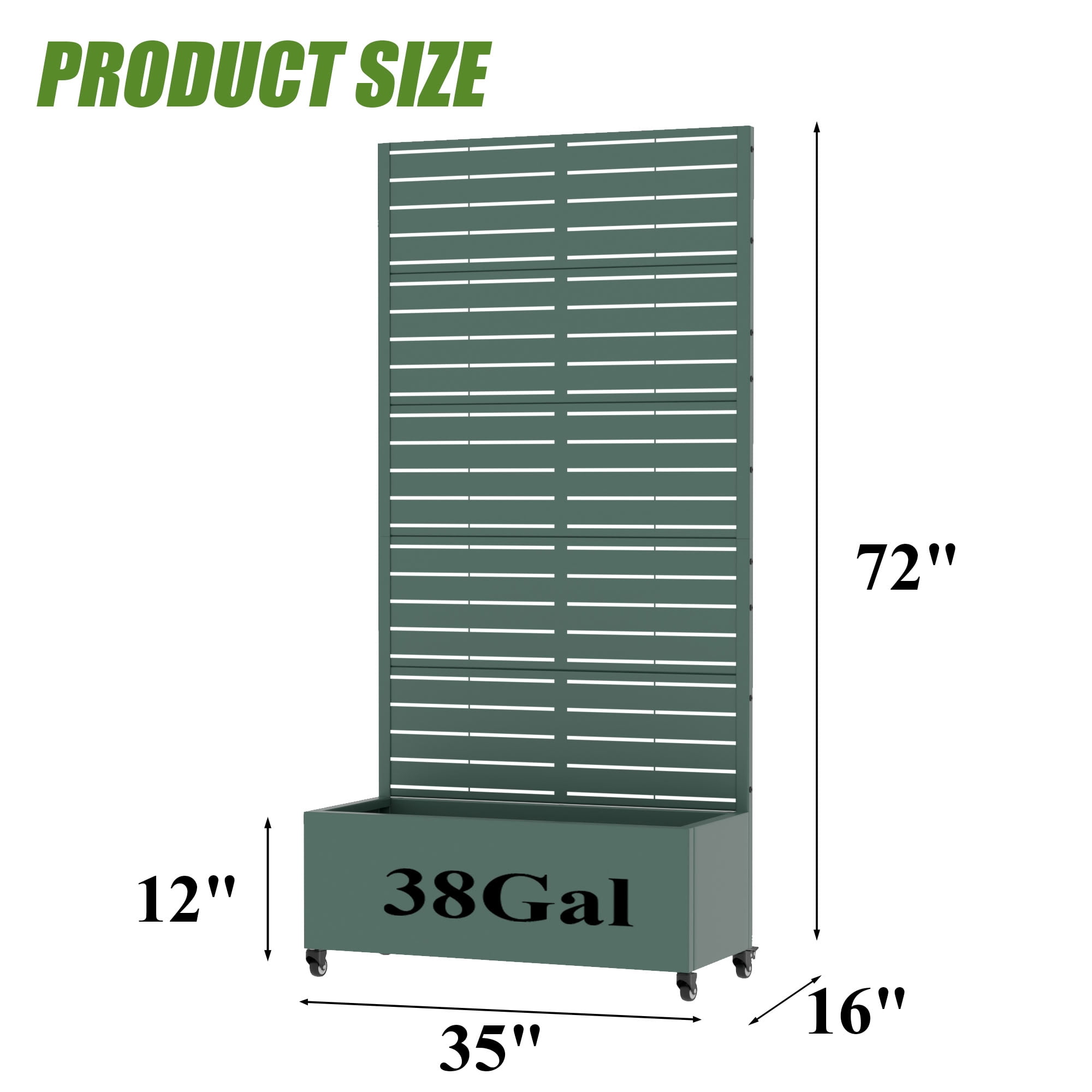 MAYEERTY 72*35in Outdoor Metal Planter Box, Rust Proof Weatherproof Planter, Modern Garden Planter for Patio, Balcony, Backyard