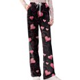 thumbnail image 3 of Womens Love Heart Pajama Pants Heart Print Soft Lounge Pants Relaxed Fit Wide Leg Heart Pj Pants Valentines Day Gifts, 3 of 6