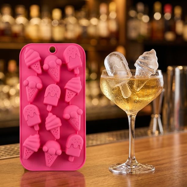Molde for paletas de helado de silicona de 12 cavidades - Fabricante de cubitos de hielo reutilizable de fácil liberación