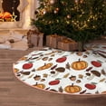 thumbnail image 5 of Xecao Maple leaf nut Mushroom Pattern Christmas Tree Skirt Round Xmas Tree Mat Base Cover for Holiday Home Decorations-30", 5 of 6
