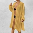 thumbnail image 7 of CFLVAEK Swimsuit Cover Up for Women Beach Vacation Button Down Shirts Kimono Cardigan Casual Long Sleeve Cover Ups Swimwear Free Size, 7 of 7