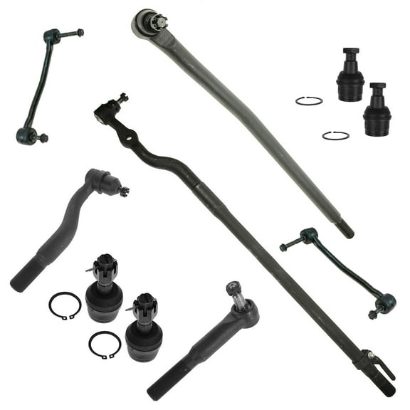 TRQ 10 Piece Front Steering Suspension Kit Ball Joints Sway Links Tie Rod New PSA58878