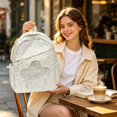 thumbnail image 5 of Aesthetic Backpack with Star Cutout Window, 15.74X12.59X5.11" Printed Casual Daypack, Clear Decor Backpack, Lightweight Commute Rucksack, Multi Pocket Storage Bag, Fashion Carry Backpack, 5 of 5