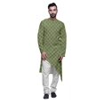 thumbnail image 1 of Atasi Kurta Asymétrique de Fête Indienne avec Ensemble de Pyjama Churidar Blanc pour Hommes, 1 of 3