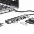 thumbnail image 1 of Accesorios 5 en un USB 2,0 base de expansión 480Mbps PD 60W usb Hub 8K/6K/5K/4K 60Hz adaptador para portátil equipo electrónico PC Hugo concentrador usb c 5 en 1, 1 of 7